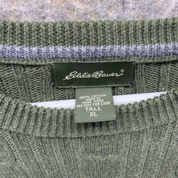 Eddie Bauer Sweater Men's Extra Large Tall Adult Green Long Sleeve Outdoors - Picture 2 of 15